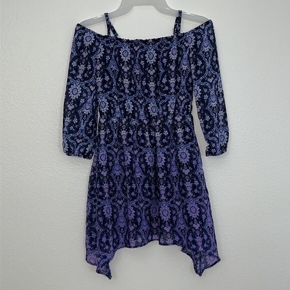 The Children’s Place girl 7/8 cold Shoulder long Sleeve Ombré dress - Picture 2 of 15